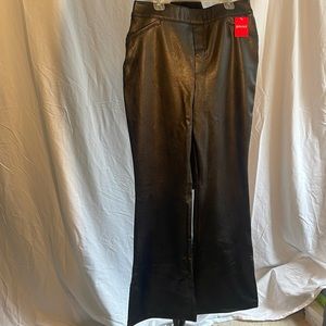Leather like flare pants